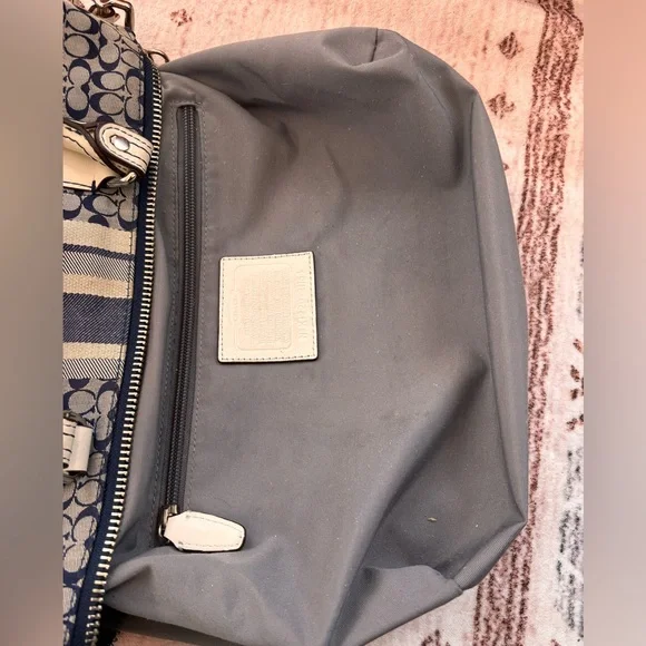 Coach Signature Striped Molly Satchel Denim Color Preowned - Picture 7 of 8